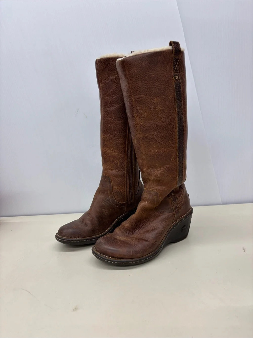 UGG Hartley Leather Wedge Boots